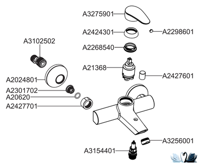 Набор смесителей 3 в 1 для ванной VitrA Dynamic S A49152EXP, душевая штанга