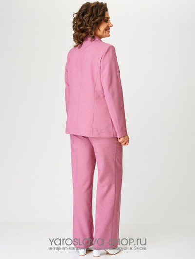 Комплект женский 3-х предметный состоящий из жакета, блузки и брюк в цвете пыльная роза