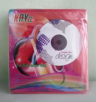 KAYCC конверт для CD/DVD двухсторонний с перфорацией, красные, 100шт.