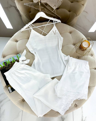 Домашняя одежда Виктория Сикрет 4в1 цвет белый