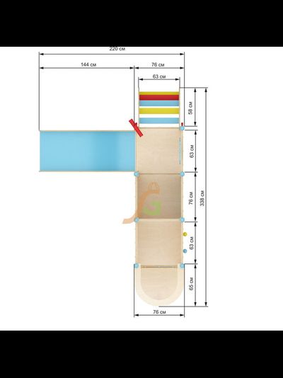 Игровая кровать-чердак IgraGrad 8