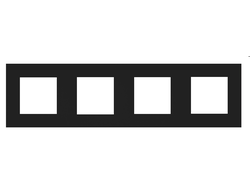 Рамка 4 поста матовая черная Efapel Quadro 45