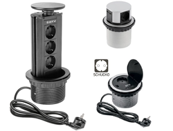 Круглые врезные электрические удлинители