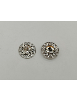 Кнопка декоративная 21 мм серебро, дизайн В88-29