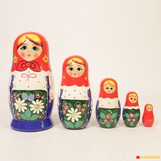 Матрешка Синий сарафан 5 кукольная