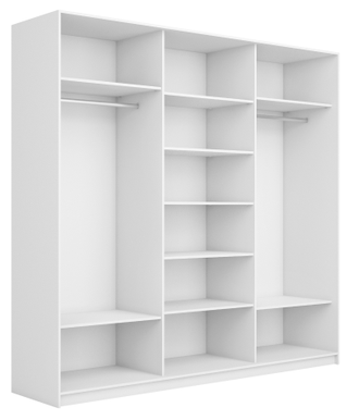 Шкаф-купе Широкий Прайм 3-х дверный (Зеркало/Стекло черное) E-1