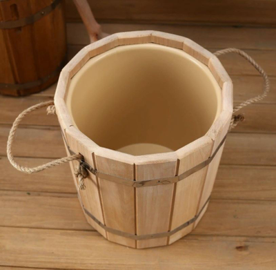 Запарник из липы, пластиковая вставка, 10л, без крышки