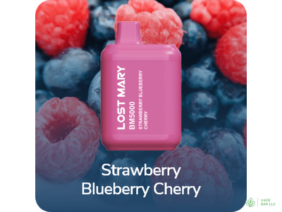 Одноразовая электронная сигарета LOST MARY BM5000, 2%, 14 мл, 650 мАч, 5000 затяжек (Strawberry Blueberry Cherry)