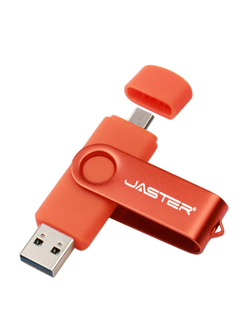 USB ФЛЕШКА НА 30 ГБ  ОРАНЖЕВАЯ С OTG