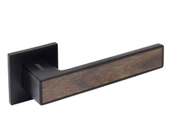 Комплект ручек АЛЛЮР АРТ ЛАНА BL матовый черный/корич дерево  [51461]