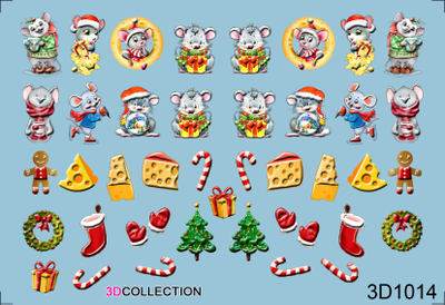 3D Слайдер-дизайн - 1014 - Новогодние мышки и сыр