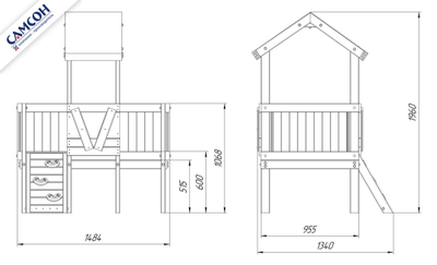 Детская игровая кровать-чердак БАЗЗ