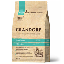 Grandorf (Грандорф) сухой корм для взрослых кошек, 4 вида мяса с пробиотиками, 400 г
