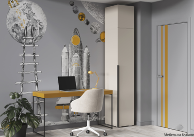 Айри ШК-001 шкаф 1 створчатый (пенал) с антресолью Кашемир