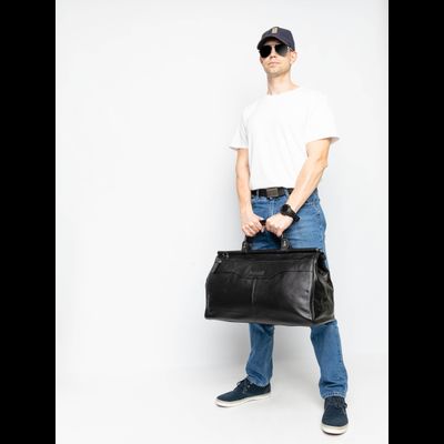 Кожаный саквояж Otranto black (арт. 4006-01)