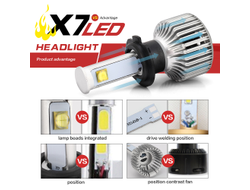 Светодиодная лампа H7 X7 Led, комплект 2шт