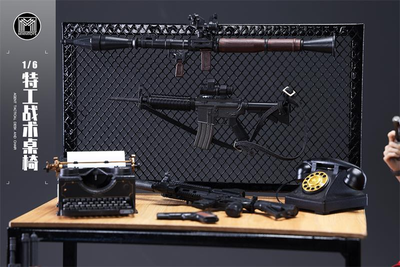 Стол и табурет 1/6 (деревянные) - КОЛЛЕКЦИОННАЯ ДИОРАМА 1/6 Agent Tactical Desk and Chair (M2419) - MMMTOYS