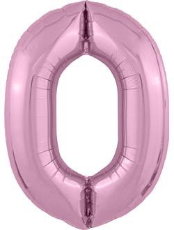 Шар Цифра, 0 Slim, Розовый фламинго, 102 см