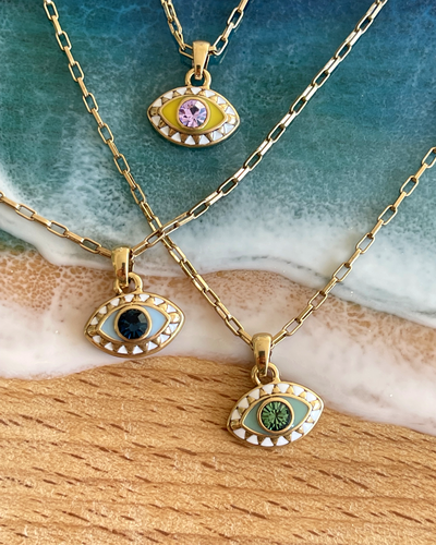 Колье эмаль, кристаллы Swarovski, A&C (синий)