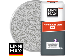 Минеральная декоративная штукатурка LINNIMAX Mineralputz Grau K20 Серая Камешковая 2 мм 25 кг