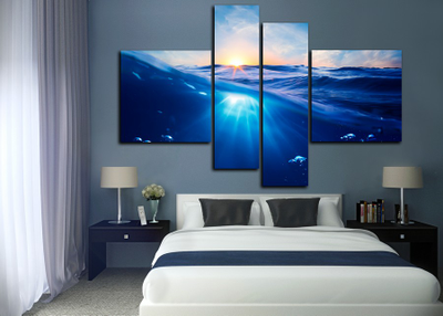 Модульная картина "Солнце на волнах"