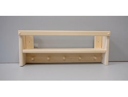 Полка настенная прямая 50см 5 крючков