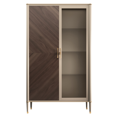 ШКАФ 2-Х ДВЕРНЫЙ ВЕНЕЦИЯ ДВЕРЬ СТЕКЛО АРТ Т-172 МЕЛАНЖ/ОРЕХ (L114,6*P45*H193) TIMBER