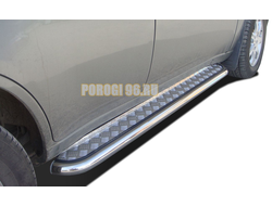 Пороги с накладным листом	для Chery Tiggo FL (2012-)