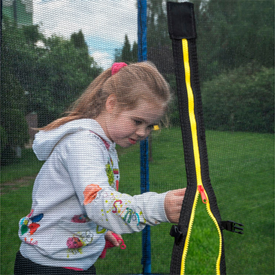 Батут DFC Trampoline Fitness с сеткой 14ft (синяя)