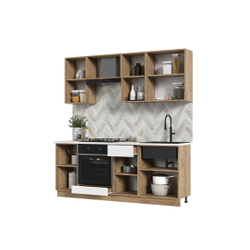 Кухня Мария 2,0 м дуб крафт золото/белый