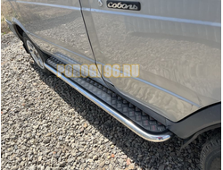 Пороги с накладным листом (на обе стороны) d53 ГАЗель Соболь