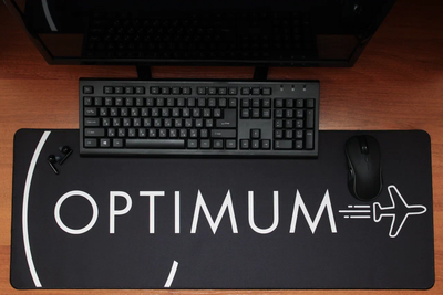 Большой игровой коврик для мыши Optimum, черный-белый