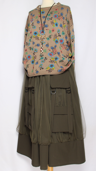 ДЖЕМПЕР ХЛОПОК "КОЛОКОЛЬЧИКИ РОМАШКИ" бежевый до р.54