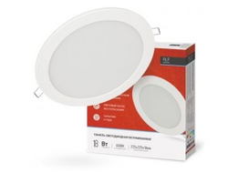 Светильник встраиваемый светодиодный ASD/InHome даунлайт RLP 18W(1080lm) 6500K 6K d225(202)x18 круг белый IP40 8476