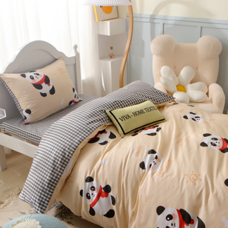 Комплект детского постельного белья Сатин Люкс KIDS  Panda 100% хлопок CDK022 размер 150*210 см(160*230 см)