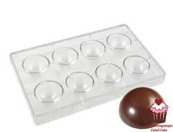 Форма для конфет Полусферы поликарбонат 6 см, 8 ячеек