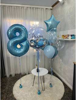 Шар-цифра 102 см с гелием Голубой