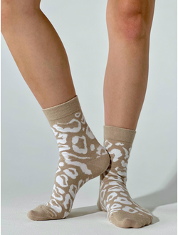 НОСКИ ПРИЯТНО "БЕЖЕВЫЙ ЛЕОПАРД"