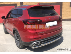 Защита заднего бампера двойная ПапаТюнинг d60/42 для Chery Tiggo 7 Pro Max 2022-