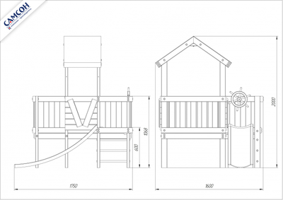 Детская игровая кровать-чердак СКУБИ