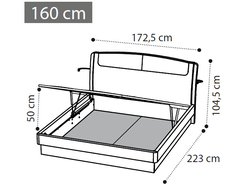 Кровать "Sinkro" с подъёмным механизмом 160х200 см (экокожа Castoro)