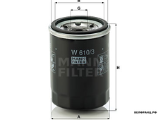 Фильтр масляный 2.0 MMC Peugeot 4007/4008 Citroen C-Crosser MMC ASX MANN W610/3 аналог 1109AE 1109CG