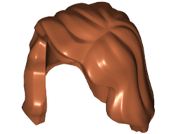 Minifigure, Hair Female Mid-Length with Part over Right Shoulder, Dark Orange (85974 / 6004435)