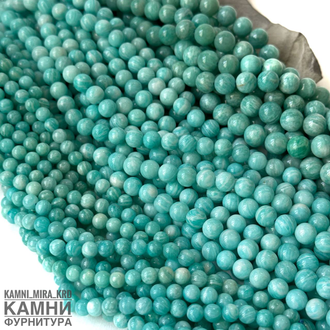 Амазонит яркий качество 3А, шары 6,2-6,4 мм, цена за нить 19 см