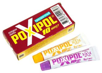 Эпоксидный клей быстрого действия (4 минуты), POXIPOL (прозрачный), 16 гр