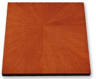 Oak Veneer with Off-Centered Sunburst Pattern and Matching Edge