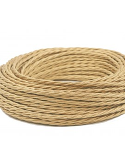 Провод витой в ретро стиле ПРВ 3х0.75 песочный шёлк