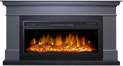 Линейный электрокамин California GR с очагом Vision 42 LOG LED