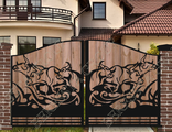 Врота с металлическим рисунком - 019 - "БЫК"