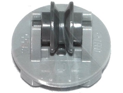Plate, Round 2 x 2 Thin with Wheel Holder with Dark Bluish Gray Pulley Wheel 2655 / 3464, Light Bluish Gray (2655c04)